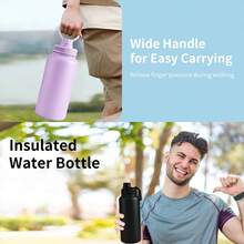 1pc 600ml Insulated Water Bottle, Stainless Steel Leak-Proof Sports Water Bottle, Double Wall Vacuum Insulated Metal Glass Cup, Suitable For Christmas, Halloween, Father's Day, Mother's Day - Multicolor - View 5