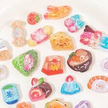 Cute Animals Delicious Food 3D Dropper Stickers Candy Burgers Soda Drinks Crystal Relief Stickers