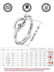 1pc S925 Sterling Silver Infinity Love Lock Heart Connected Ring, S925 Silver Matte Finish, Graduation Proposal Engagement Gift, Symbolizing Endless Commitment, Comes With Gift Box - Maternal Love - View 11
