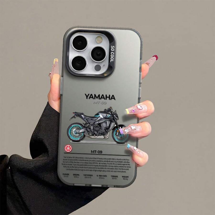 Fundas de teléfono MT09 Racing IMD Laser para iPhone 16 15 14 13 12 11 X XS XR 8 7 Pro Plus Max de alta calidad, duraderas, TPU PET PC, rosa, a prueba de golpes, protección completa, funda de teléfono El Día de Muertos México - Plateado - Ver 1