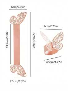 25pcs Set Of Disposable Napkin Rings, Rose And Butterfly Laser-Cut, Elegant And Beautiful, Suitable For Valentine's Day Gatherings, Weddings, Parties, Dinners, And Restaurant Celebrations. - Multicolor - View 6