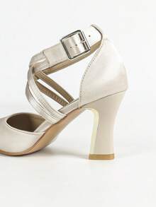 Giày cao gót mũi nhọn thời trang dành cho nữ năm 2025 - Màu be - Xem 10