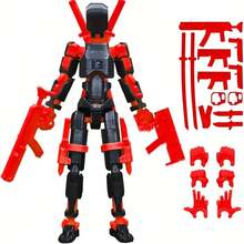 T13 活动人偶带大量配件，3D 打印多关节 Titan13 人偶，金色假人 13 桌面装饰玩具，（组装完成）