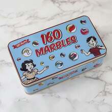 The Magic Toy Shop 160 Marbles Set Assorted Colour Glass Marbles For Kids Games Marble Run Toy For Children Age 3 + In Metal Storage Tin Box - Multicolor - View 5