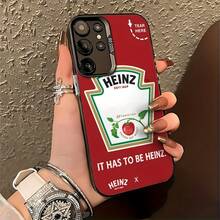 Fundas de teléfono creativas con tema de kétchup compatibles con for galaxy S25 S24 S23 S22 S21 S20 FE Ultra Plus 4G 5G, con un respaldo mate duradero para protección contra caídas. - Negro - Ver 2