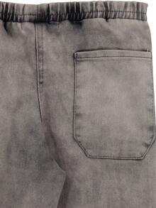 Pantalon de mezclilla para niña con corte recto y acabado deslavado en tono negro - Negro - Ver 7