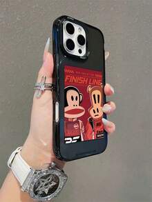 Paul Frank Licensed Transparent Black Phone Case, Full Body Protective Shockproof Camera Coverdy Design Compatible With IPhone 13/14/15/16 Pro Max - Multicolor - View 2