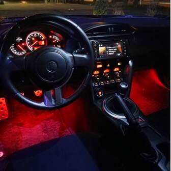 1 set Luz ambiente para coche 5V 1lin4 12 luces USB Plug and Play RGB de color completo, brillante y de alta luminosidad, tira de luz LED adhesiva y romántica con control de aplicación inteligente, adecuada para iluminación del tablero de automóviles, camiones y SUV