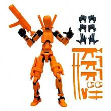 T13 活动人偶带大量配件，3D 打印多关节 Titan13 人偶，金色假人 13 桌面装饰玩具，（组装完成）