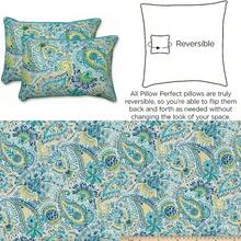 Pillow Perfect Outdoor/Indoor Gilford - Almohadas bálticas, 29 x 47 cm, color azul, 2 unidades(24.5 inch x 16.5 inch Azul y amarillo) - Tipo 4 - Ver 1