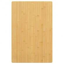 vidaXL Mesa de bambú de tapa rectangular con esquinas redondeadas de estilo minimalista - Marrón - Ver 1