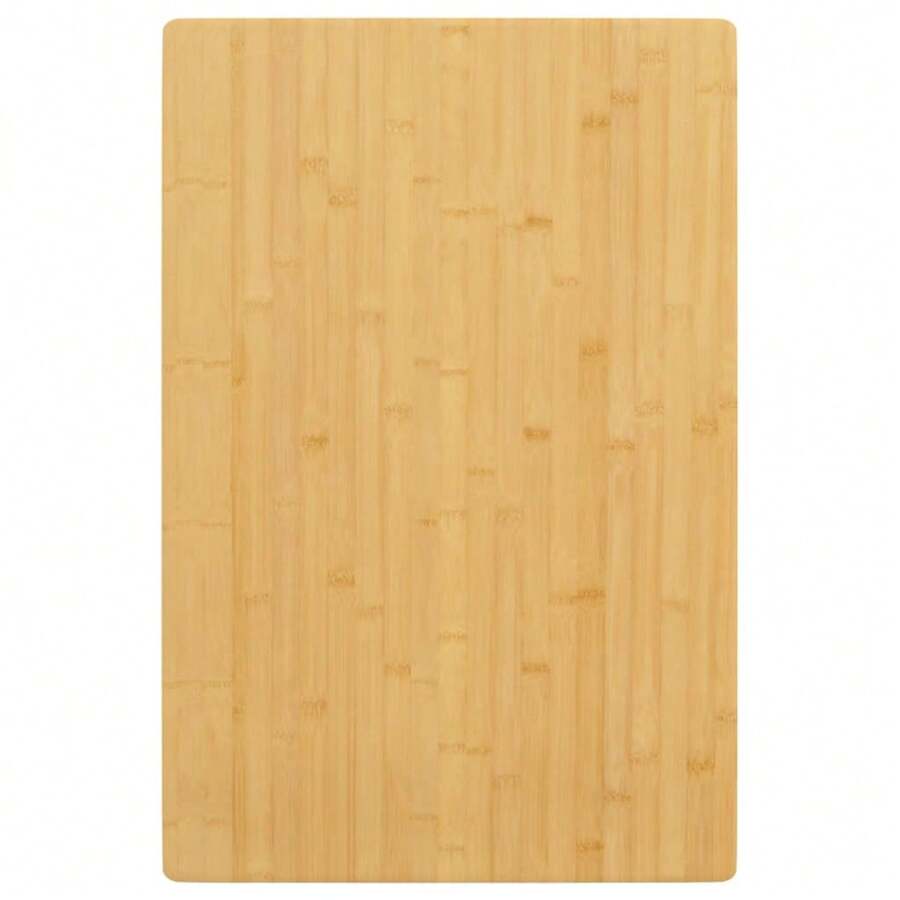 vidaXL Mesa de bambú de tapa rectangular con esquinas redondeadas de estilo minimalista - Marrón - Ver 1