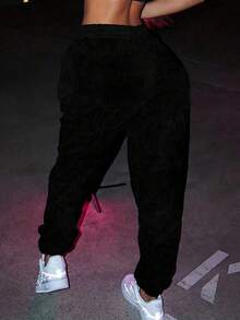 LOVE JOYY 女式蝴蝶印花抽绳腰休闲裤秋季女装