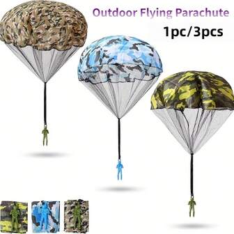1pc-3pcs/Set Camouflage Parachute Toys Outdoor Flying Parachute Outside Toys Christmas Gifts