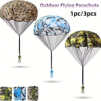 1pc-3pcs/Set Camouflage Parachute Toys Outdoor Flying Parachute Outside Toys Christmas Gifts