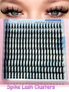 New 200pcs Spike Lash Extension Eyelash Clusters Manga Cluster Eyelash 10-18mm Extensions Anime Lash Clusters Spiky Eyelash Individuals D Curly Fairy Lashes Clusters Manga Individual Lashes
