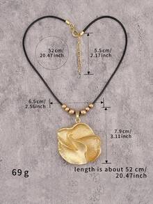 1 chiếc vòng cổ kim loại xoắn tròn vàng tối giản, vòng cổ xích phóng đại thời trang dành cho cả nam và nữ, thích hợp làm quà tặng cho bạn trai/bạn gái - Ngắn - Xem 11