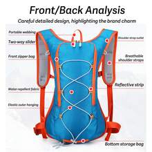 Hydration Backpack With 2L Water Bladder Compartment, Lightweight Cycling Hiking Climbing Backpack For Men And Women (Water Bladder NOT Included) - Màu xanh lam - Xem 3