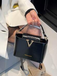 Fashionable & Versatile Tote Handbag, Contrast Color, New Arrival For Autumn/Winter