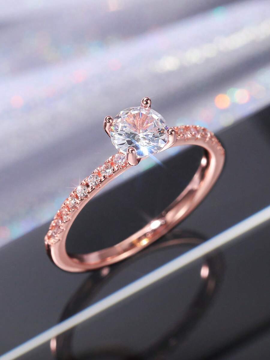 1 PC Gorgeous Cubic Zirconia Ring For Women For Valentine's Day Gift Wedding Anniversary Party Jewelry - 1# - View 1