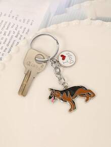 1pc Metal Alloy Handsome Pet Dog Keychain Men's Charm Car Keychain Jewelry Gift Handsome And Domineering St. Bernard Wolf Dog Handbag Backpack Pendant Accessory Fashionable And Popular Boyfriend Gift Pet Store Decoration Souvenir Keychain For Friends And Family Personalized Simple Keyring Gift - Multicolor - View 6