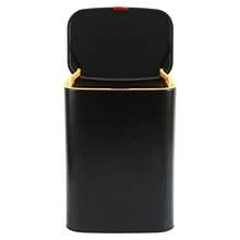 8 L Stainless Steel Kitchen Compost Bin With Lid, Wall-Mounted Hanging Trash Can For Cabinet Doors, Odor-Proof Kitchen Waste Bin, Black - 黑色 - 查看 7