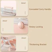 Makeup Storage Organizer, Large Capacity Makeup Organizer With Transparent Visual Cover, Handle 3 Layers Portable Cosmetic Storage Box Easily Organize Your Cosmetics, Jewelry And Hair Accessories{Inchcolor_nameinch:Inch11\InchPinkinch} - 11 inchMàu hồng - Xem 8