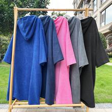 一件式冲浪斗篷双拉链毛巾连帽衫超大连帽潜水服更衣袍带两个侧袋和袖子超细纤维毛巾布材质泳衣适用于家庭海滩泳池浴 - 彩色 - 查看 8