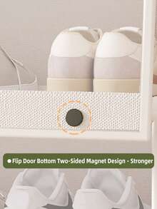 1pc Covered Dust-Proof Shoe Rack, Storage Shelf, Space-Saving, Sturdy & Fashionable, Easy To Assemble & Disassemble, Portable, Suitable For Living Room, Bedroom, Entryway, Office, Home, Multi-Layer Storage, Holiday Gift, Christmas Gift, Children's Gift