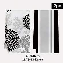 MEMNUN 2入組極簡黑白灰幾何花卉印花廚房抹布 40*60cm/45*70cm 超細纖維柔軟洗碗布 手巾 家居裝飾 廚房裝飾 烹飪烘焙茶巾 廚房配件 可機洗 清潔用品 適合餐廳廚房日常裝飾與禮品 全季節適用 - 彩色 - 查看 2