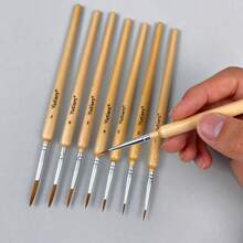 11 micro pennelli, pennello resistente - adatto per acrilico, olio, acquerello, viso, unghie, pittura su modelli in scala, disegno a tratteggio - Set - Visualizzare 5