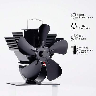 5-Blade Heat Powered Stove Fan For Wood Log Burner Fireplace Quiet Fan Heater Tool Efficient Heat Distribution