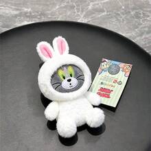 Tom And Jerry Jerry Mouse Bunny Cosplay Plush Keychain - Cute Cartoon Character Soft Stuffed Bag Charm, Kawaii Rabbit Outfit Key Ring For Kids Adults, Collectible Anime Plushie Key Accessory, Perfect Gift For Fans Of Classic Animation - Multicolor - View 3