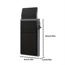 Fashion High-End Pop-Up Card Holder & Wallet For Men, Minimalist Anti-Theft Business Card Bag And Check Wallet,  Ideal Gift For Dad, Husband, Boyfriend.Men's And Women's Wallets & Check Holders - Grey - View 8
