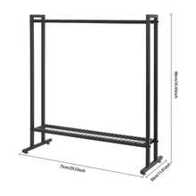 LianDu-US Badminton/Tennis Racket Storage Organizer, Floor Standing Rectangular Storage Rack With 4 Foot Pads For A Game Room, Garage, Basement, Playground, Gym, 29.53*11.81*35.43 Inches (Black) - Black - View 11