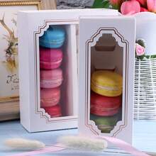 5pcs/10pcs Korean Style Gold Foil Macaron Packaging Boxes, 5/10 Drawer Style Transparent High-End Green Bean Cake, Chocolate Box, Macaron Packaging Box With Window, Simple And Elegant Baking Pastry Box - View 9