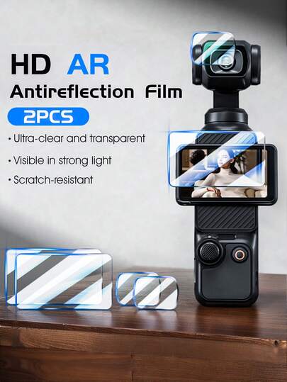 Easypie Selection 2片装，适用于Action5pro、Antion3、Antion4、Pocket3、Pocket2高清钢化膜，运动相机屏幕保护膜，钢化膜口袋云台相机屏幕保护膜