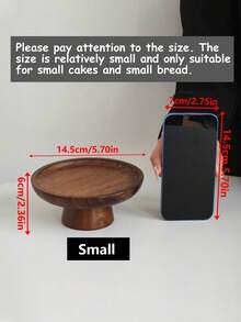 1 件复古木制底座托盘，家庭客厅水果蛋糕展示架，简约甜点糕点展示柜 - 棕色 - 查看 12