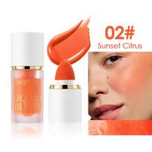 Julystar 1pc Dual-Use Lip & Cheek Cream Blush, Portable Matte Nude Face Contour Liquid Blush, Daily, Party, Stage Makeup, Christmas Holiday Facial Cosmetics - 彩色 - 查看 18