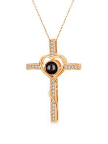 Customized Cross Photo Necklace, Personalized Cross Projection Necklace With Photo Inside, Memorial Gift, Mother's Necklace, Grandparent Gift