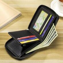 A Men's Wallet, Vintage Multifunctional Wallet With Multiple Card Slots, Available In Black/Blue/Dark/Brown Colors (4 Options)