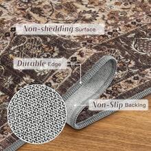 5x8 Area Rug Bedroom, Boho Vintage Floral 5x8 Ft Washable Soft Large Rug Living Room, Dining Room, RV, Car, Non-Slip Floor Carpet With Rubber Backing, Greyish Green - Acanthus - Nâu - Xem 3