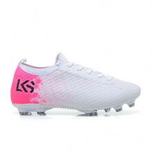 Men's And Women's Soccer Cleats - Durable And Comfortable - 白色/粉紅色 - 查看 8