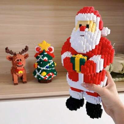 Conjunto de blocos de montar de Natal 2025, adequado para adultos e adolescentes, presentes de Páscoa, Halloween e Natal, jogos de festa, decoração de escritório e casa, artesanato faça você mesmo, brinquedos criativos de encaixe