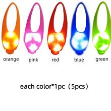 5pcs/2pcs/1pc LED Pet Flashing Pendant Collar, Waterproof Dog Collar Light For Outdoor Walking, Silicone LED Dog Collar Tag Light For Night Safety Decor, Battery Included
