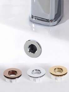 6-Inch Chrome Plated Decorative Overflow Cover, Bathroom Sink Faucet Drain Overflow Cover, Brass Replacement Hole Cap Decorative Bathroom Accessory Kitchen Items Kitchen Accessories Kitchen Kitchen Tools - Multicolor - View 4