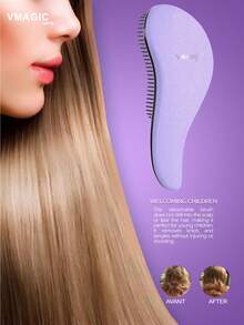VMAGIC care 顺发梳 - 轻松解开打结的头发 - 男女皆宜的最佳梳子/发刷 - 干湿发均适用 - 淡紫色 - 查看 4