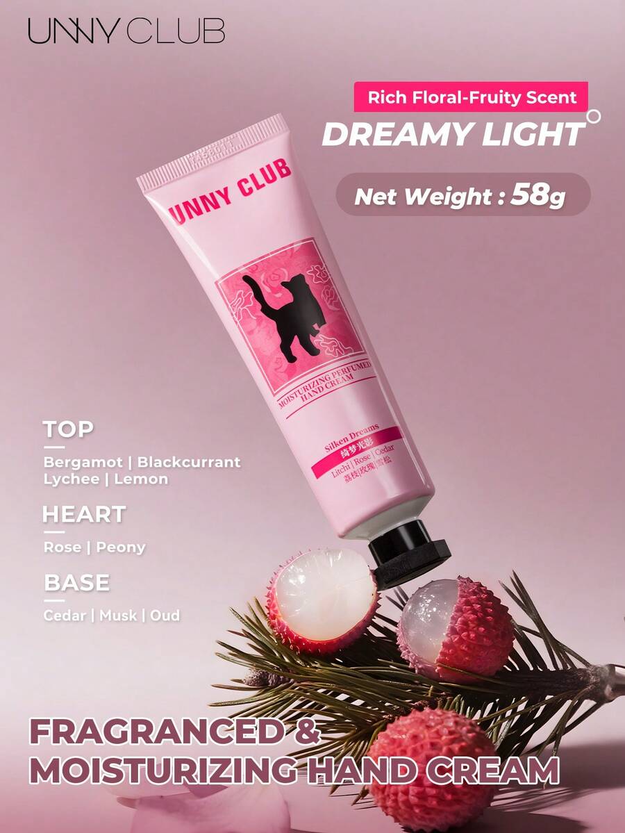 UNNY CLUB 58ML Moisturizing Hand Cream,Moisturizing And Long-Lasting, Hydrating,Making Hands Fair And Tender In Autumn And Winter, Preventing Dryness And Cracking, Dry Without Greasiness - Dreamy Light and Shadow (Rich Floral and Fruity Fragrance) - View 1