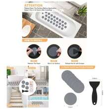 Non Slip Bathtub Stickers, 24 PCS Shower Stickers Safety Bathroom Tubs, Bathtub Non Slip Stickers And Adhesive Decals Scraper Bath Tub, Shower Floor, Stairs, LaddersRound Shape, - Grey - View 1