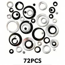 24/48/72pcs Silver, Gold, Black, Red Acrylic DIY Decorative Mirror Wall Stickers, Assorted Round Plastic Decals, Suitable For Living Room, Bedroom, Mirror, Cabinet, Removable And Easy To Install, Waterproof And Shatterproof - Multicolor - View 13